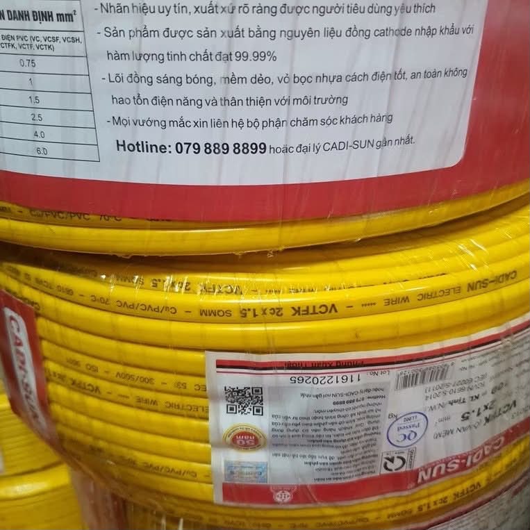 Dây dẫn điện 2x2,5 mm CADI SUN (Mét)