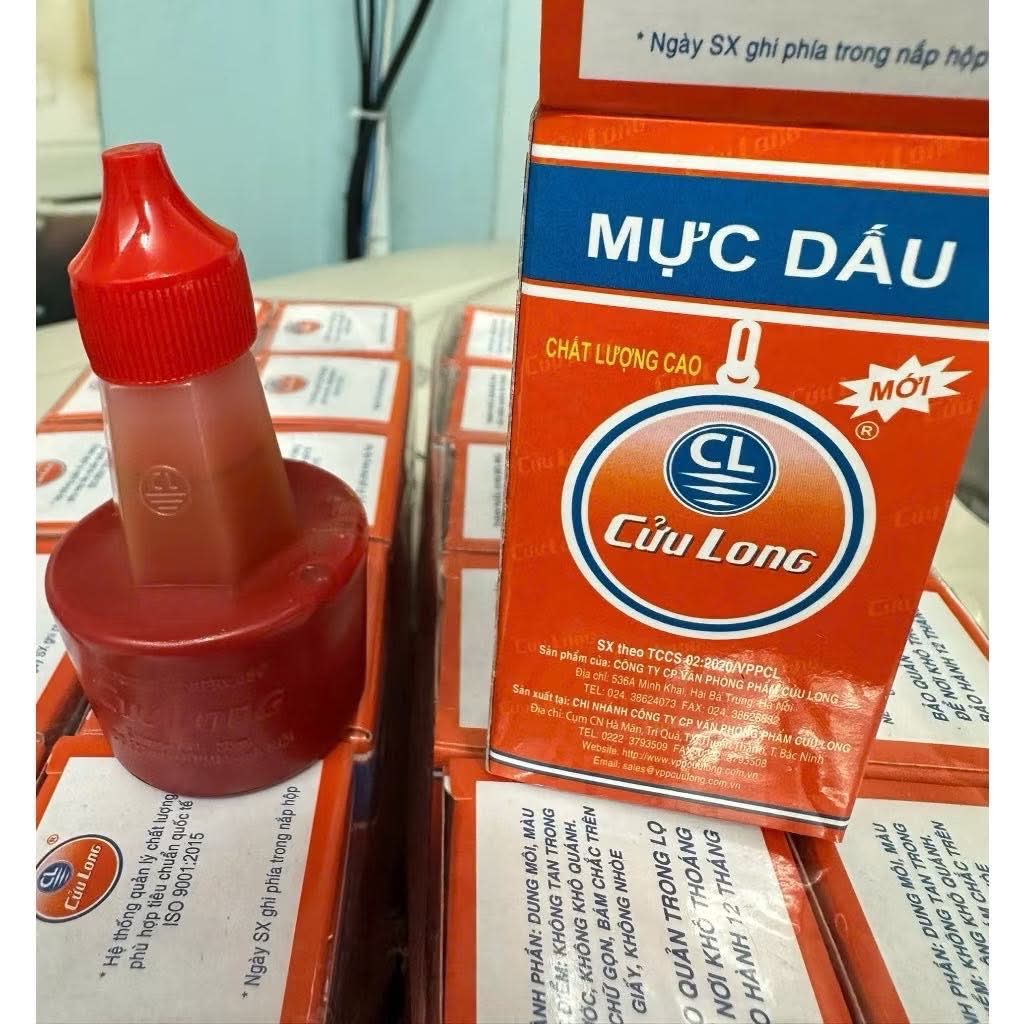 Mực dấu đỏ cửu Long (Lọ)