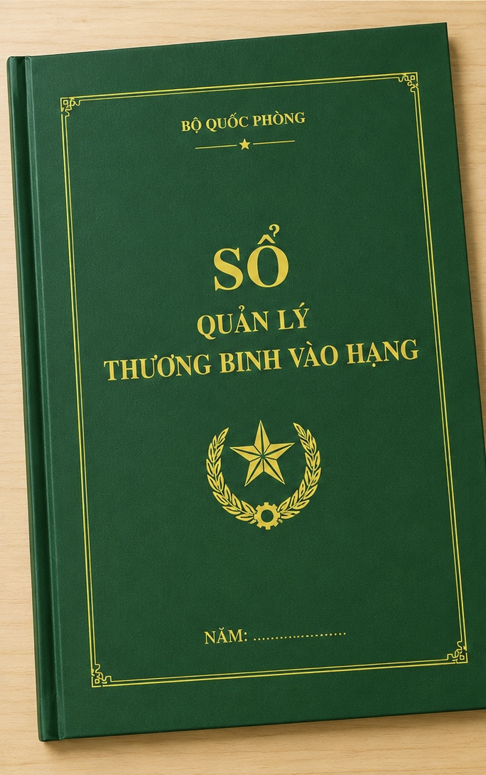 In Sổ Quản lý Thương binh vào hạng (Khổ A3, 300 trang, in 2 mặt, bìa cứng xanh lá)
