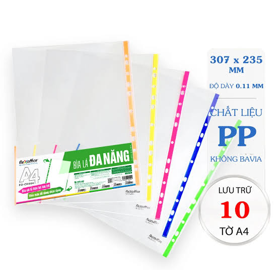 Bìa lỗ lá A4 Thiên Long loại 1(Cái)