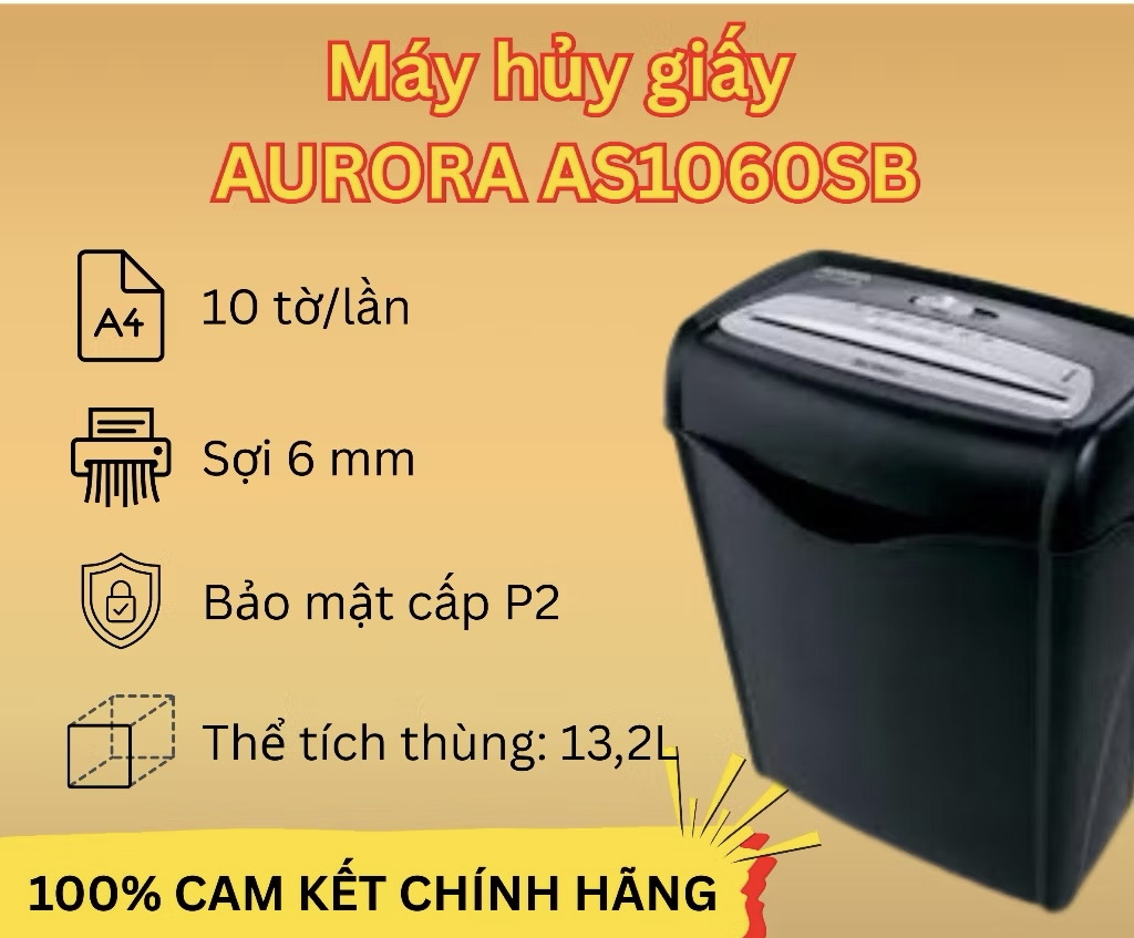 Máy hủy giấy Aurora AS1060SB ( chiếc )