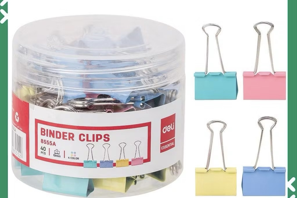 Kẹp màu deli 19mm( hộp)