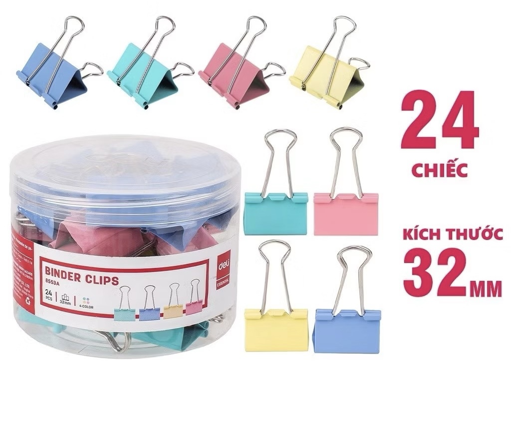 Kẹp sắt số 32 mm Deli 8553A( hộp)