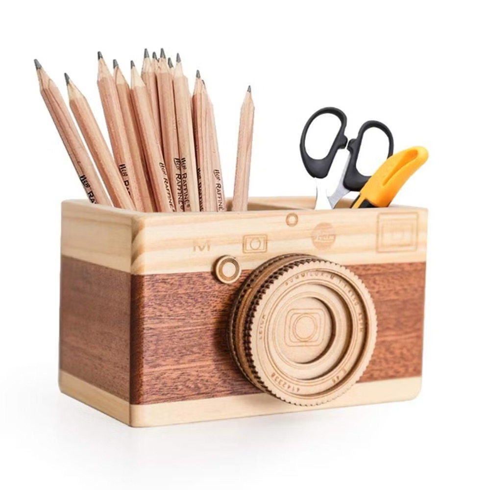 Hộp đựng bút gỗ tự nhiên đa năng (14x20x12 cm) MMLUCK( cái)