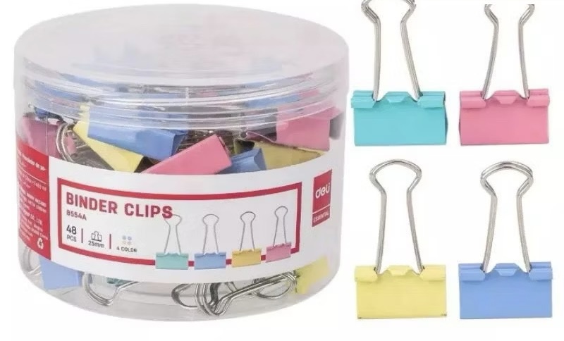 Kẹp màu Deli 25mm 8554 ( hộp)