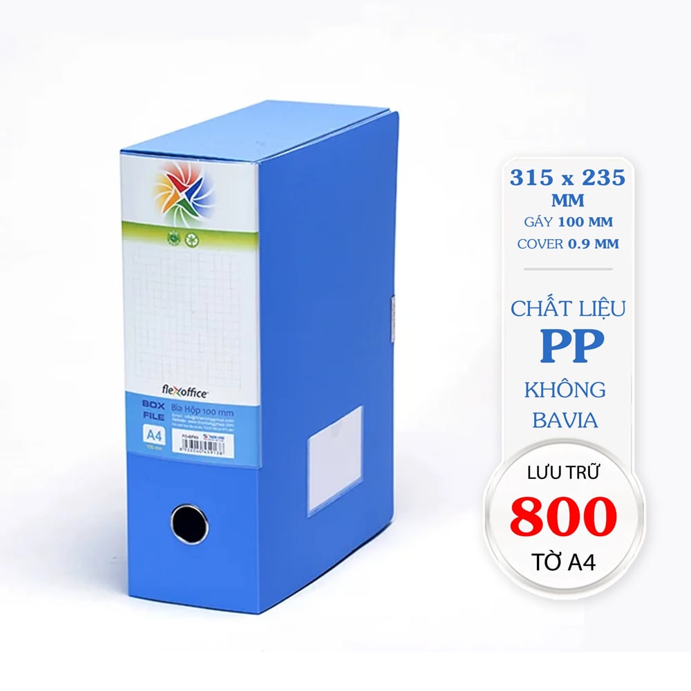 Bìa hộp dựng tài liệu Flexoffice PP 100A4 FO-BF03( cái)