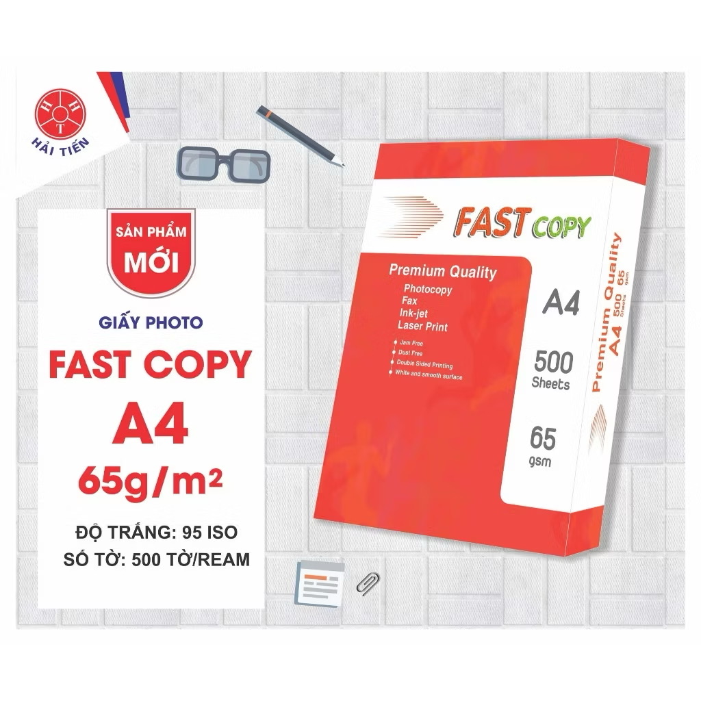 Giấy in, photo Fastcopy A4/65 Hải Tiến ( bộ )