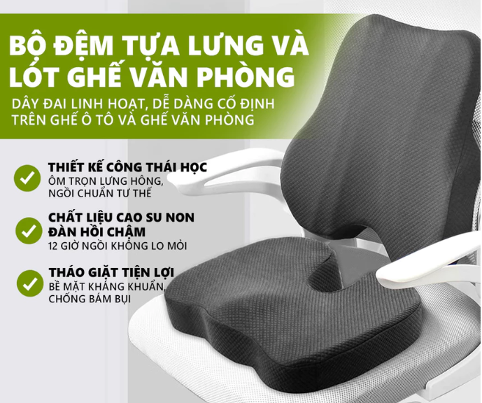 Bộ đệm lưng, ghế ngồi, tay trước