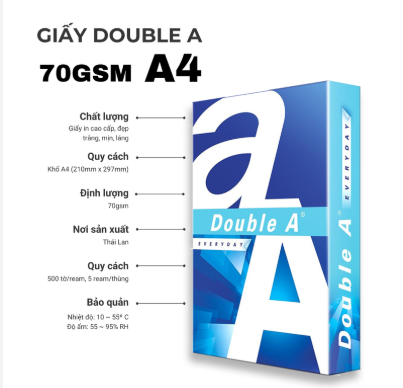 Giấy in A4 Double A DL 70gram (ram)