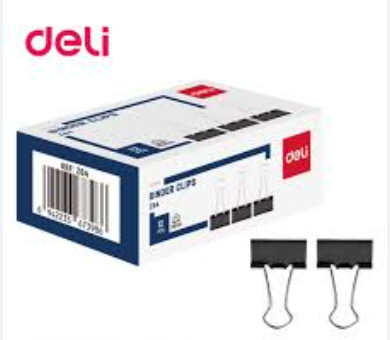 Kẹp sắt Deli đen 25mm (hộp)