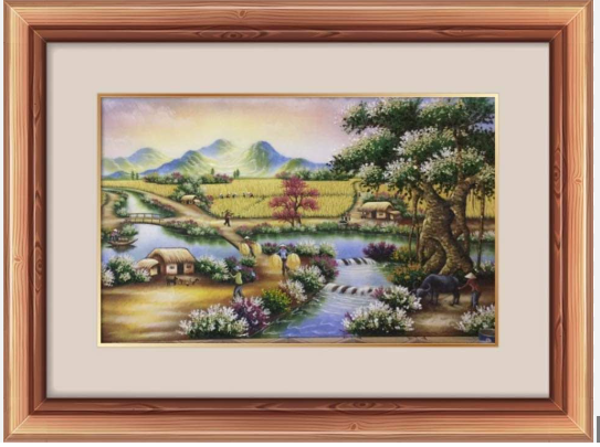 Tranh đá quý khung gỗ 60x80cm (cái)
